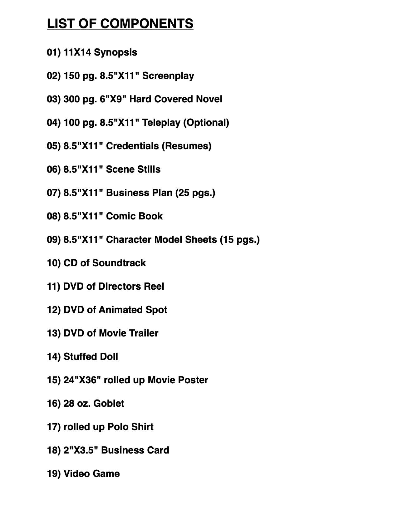 List of Components